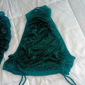 Gsuwoo So Real dark green mesh set